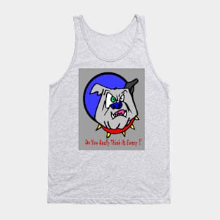 Comic Colorful Animation Abstract Bulldog Pop Art Print Tank Top